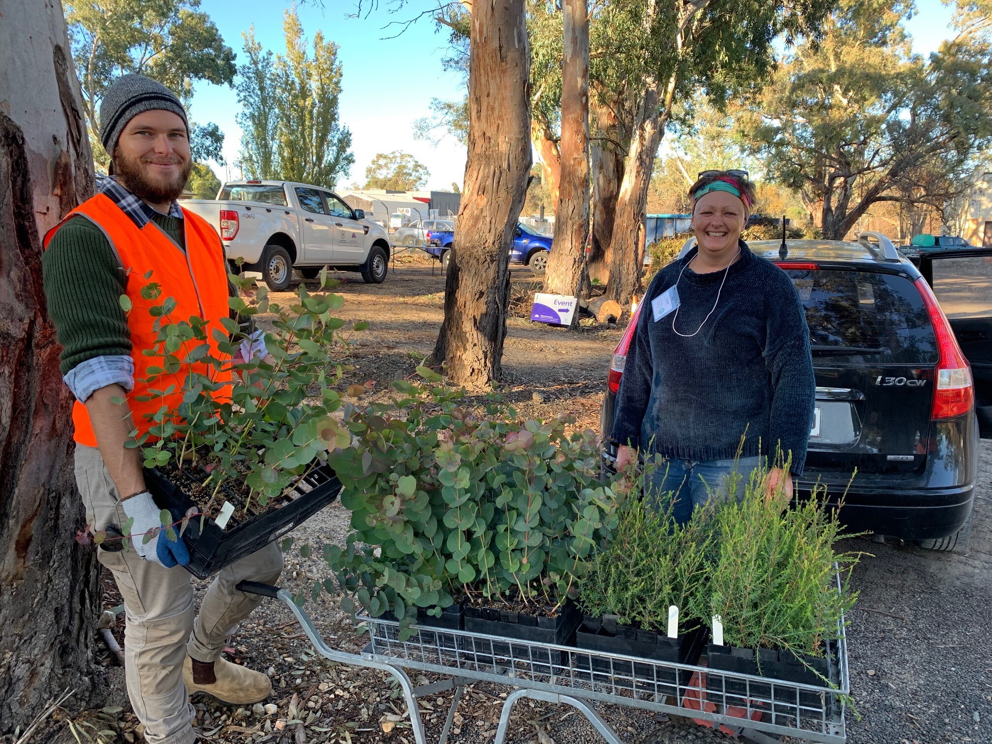 Brett Oakes and Lucy Cahill Habitat Recovery Alliance Plant giveaway day