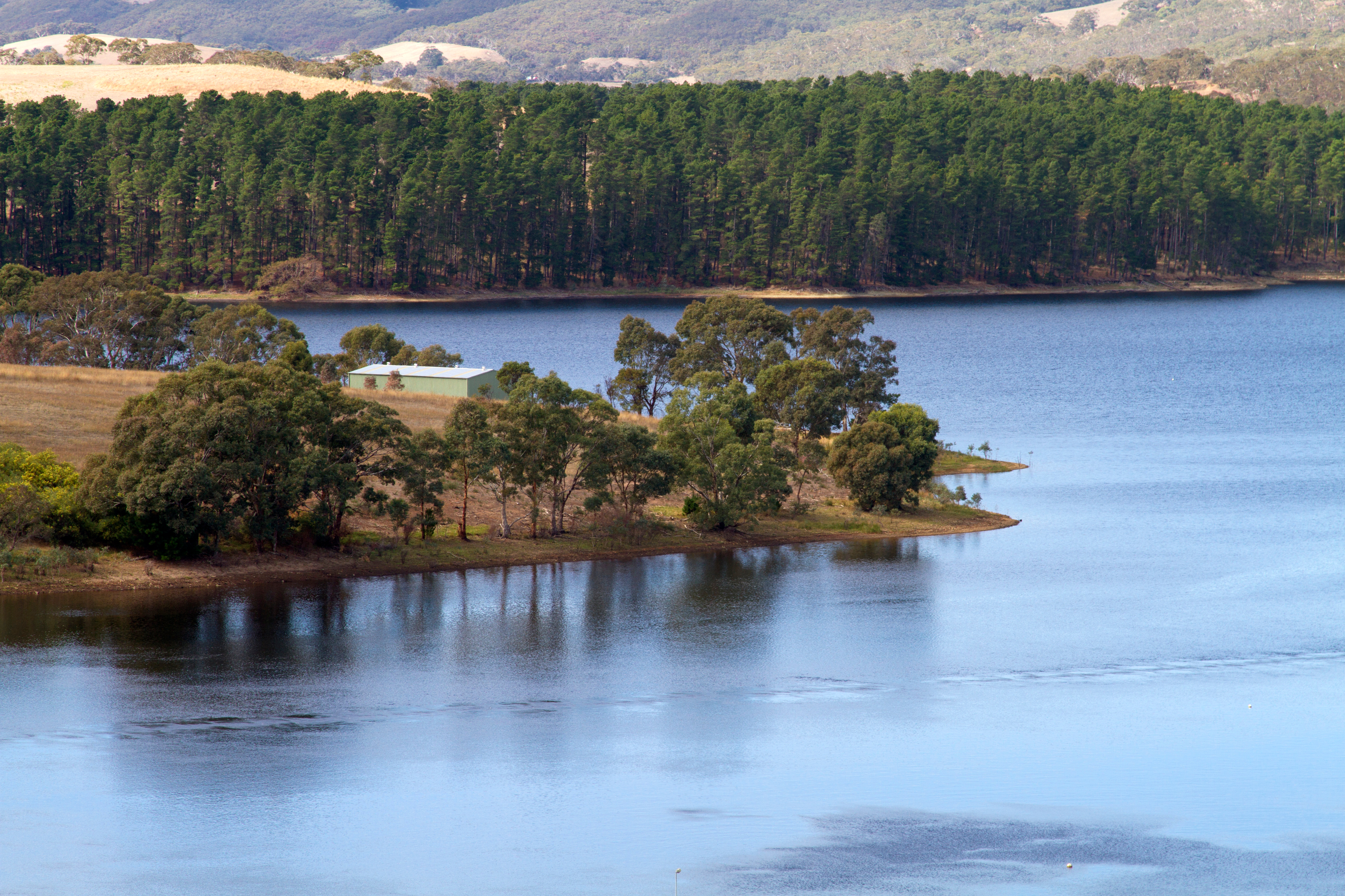 Myponga Reservoir, South Australia, Australia.The Myponga Reservoir is a reservoir in South Australia, located about 60 km south of Adelaide near the town of Myponga.